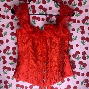 Cherry red corset